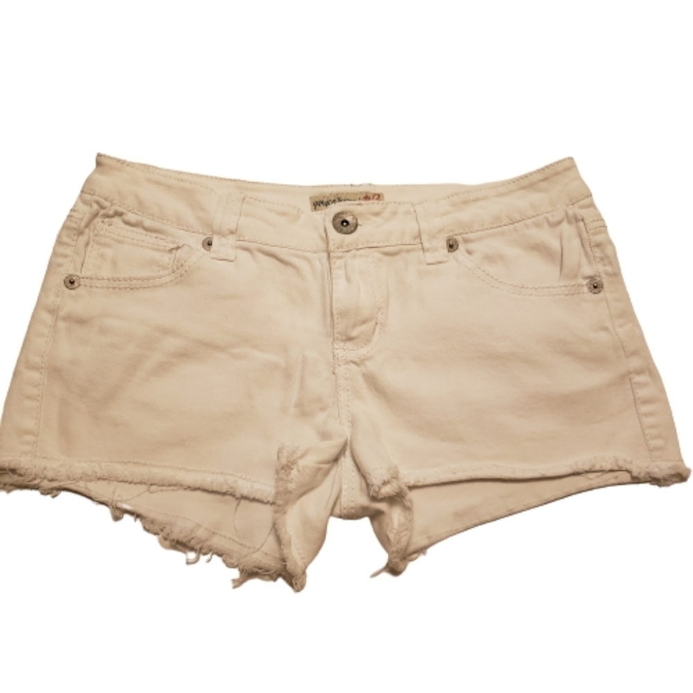 Paris Blues White Raw Hem Cutoff Y2K Denim Shorts